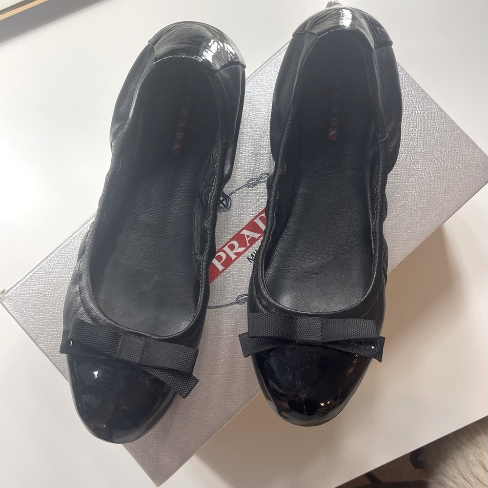 Size 39.5 black Prade Ballet flats.